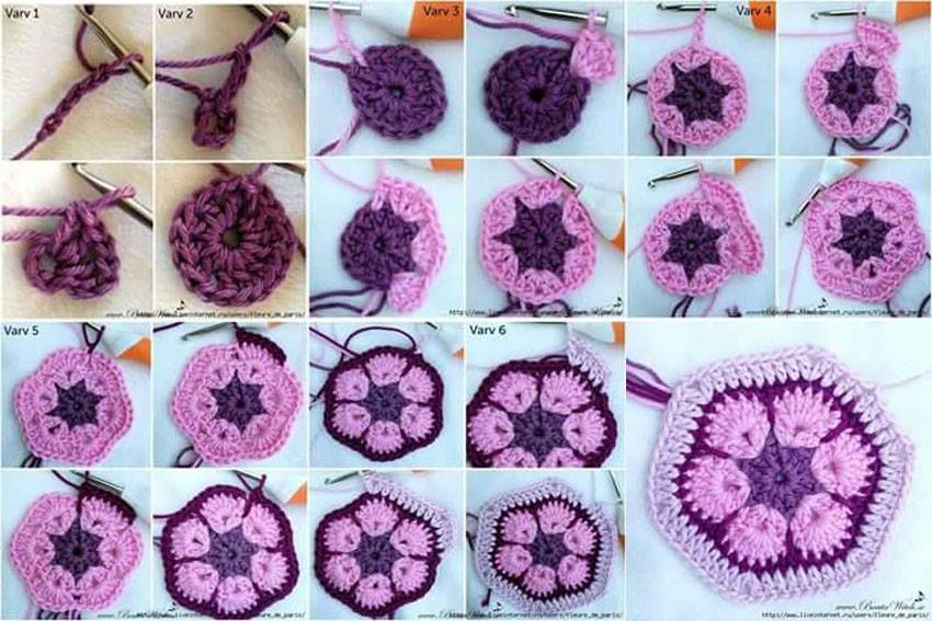 Step by Step Hexagonal Crochet Pattern