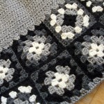 black white and gray crochet granny blacnket