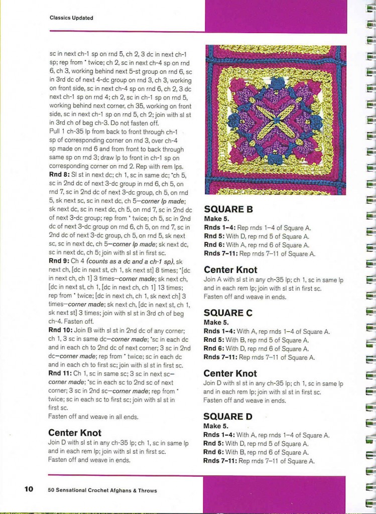 colorful squares crochet banket pattern 2