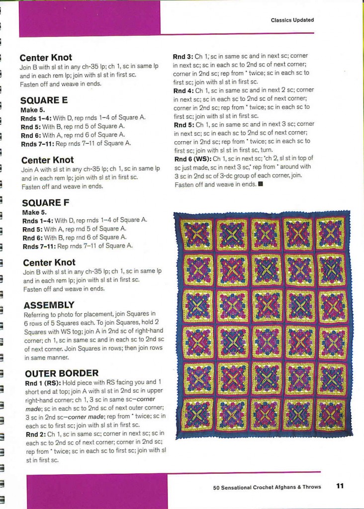 colorful squares crochet banket pattern 3
