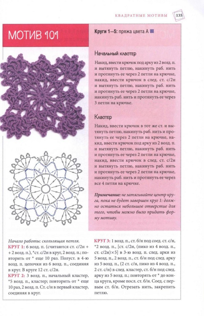lace square crochet motif