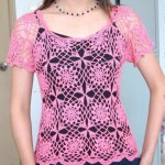 pink crochet top