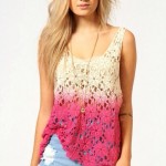 pink ombre crochet top