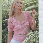 pretty girl in pink crochet top