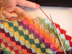 angled color strips crochet stitch