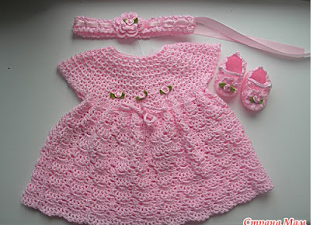 Baby's Shelled Crochet Dress Pattern 1
