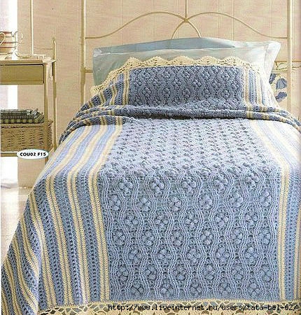 Crochet Stripes, Cables and Bobbles Bedspread