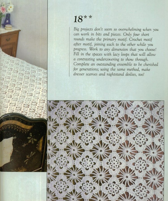 Openwork Veil Lace Crochet Bedspread pattern 1