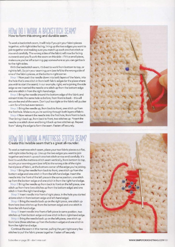 Tapestry Needles Seam for Crochet Tutorial 1