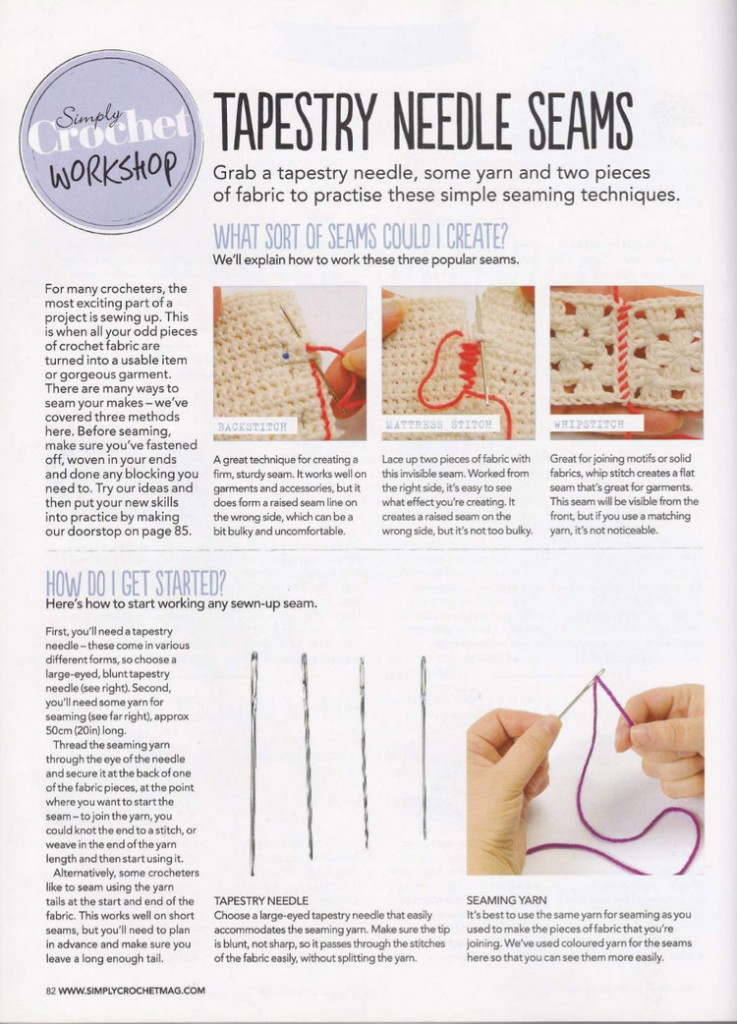 Tapestry Needles Seam for Crochet Tutorial