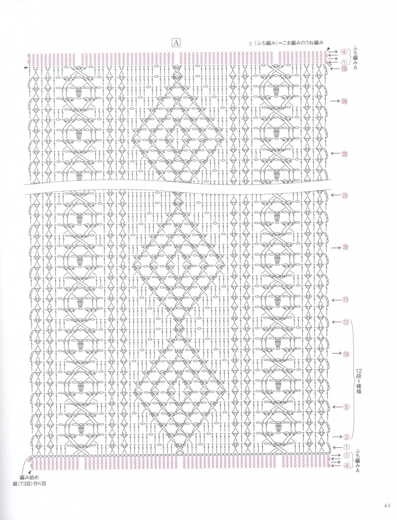 crochet diamond cable scarf pattern 2