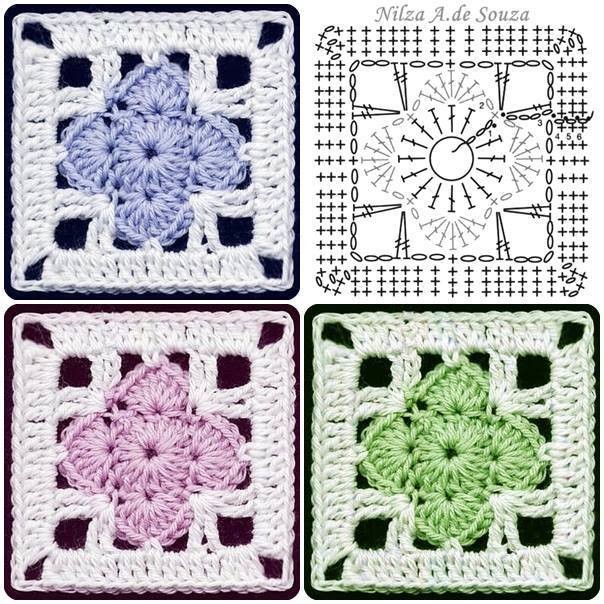 crochet square fancy motif 5