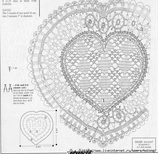 heart doily free crochet pattern 1