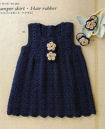 navy blue crochet baby dress