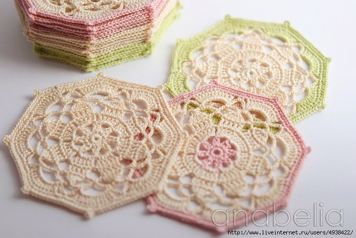 octagon - crochet coaster pattern 5