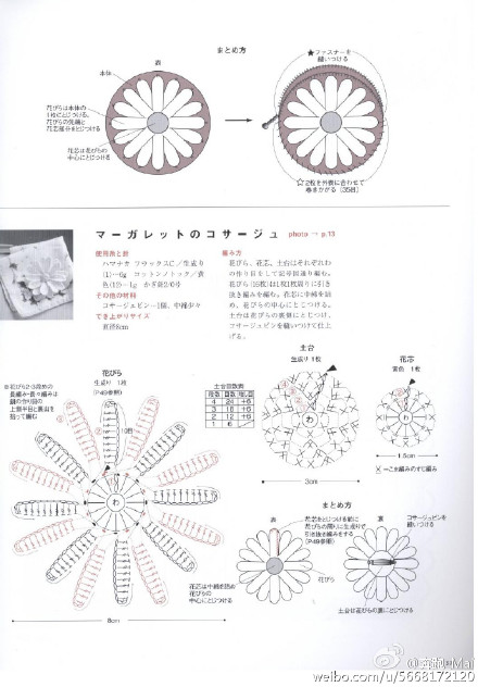 Daisy flower crochet pattern diagram 3