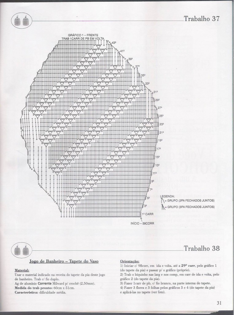 Diagonal Striped Crochet Bathroom Set Pattern 4