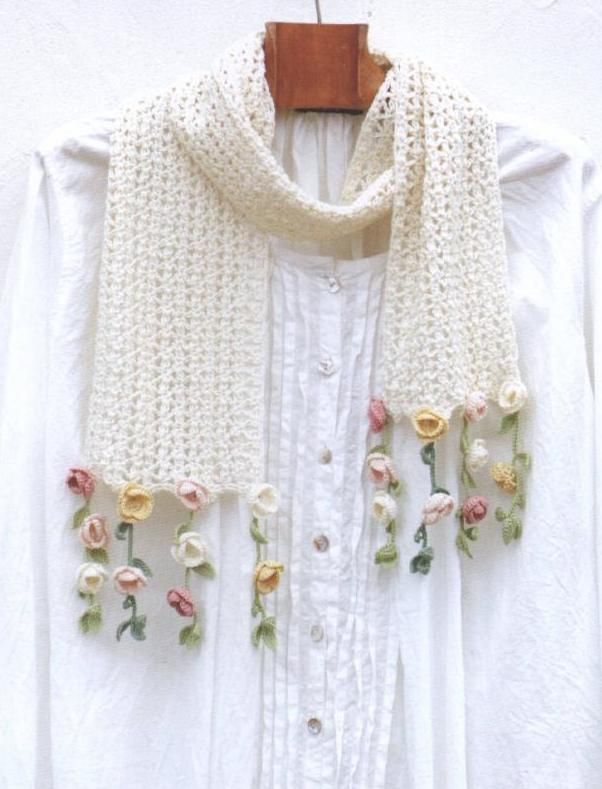 Lace Scarf with Fowler Fringe Crochet Pattern 1