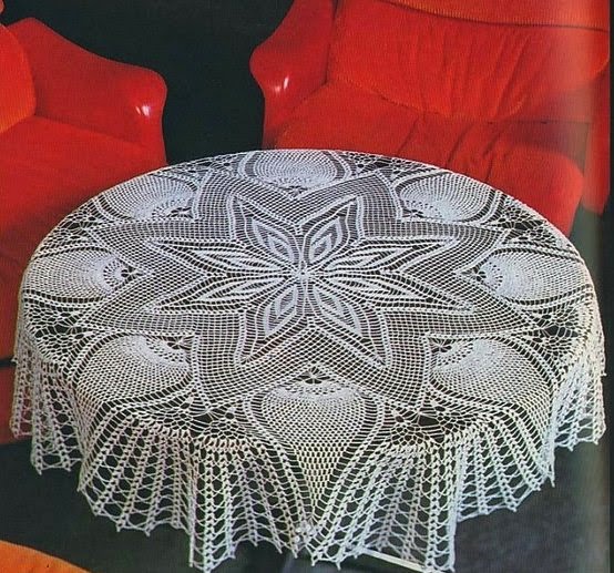 Large Star and Pineapple tablecloth Crochet Pattern ⋆
