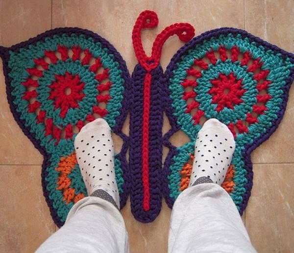 Pad Butterfly Nursery crocheted rug