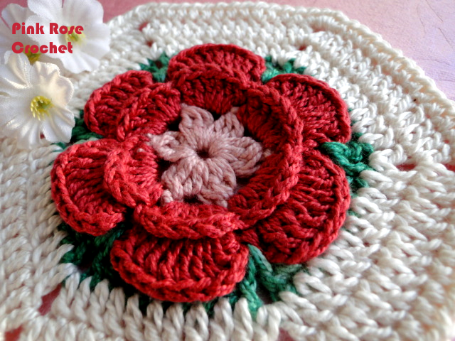 rose in a hexagon crochet 1