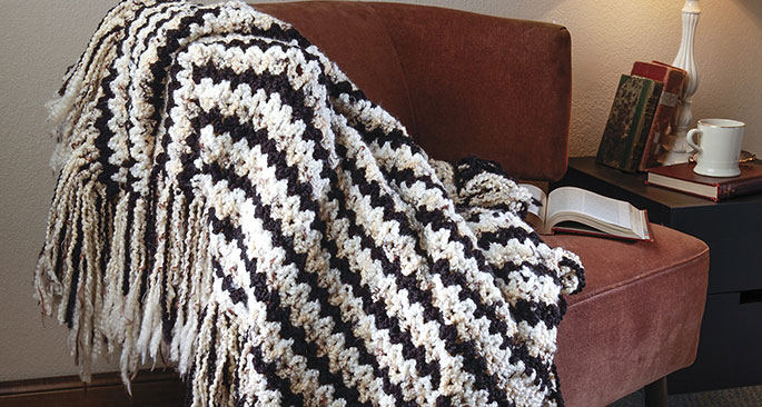 ikat-style afghan crochet pattern