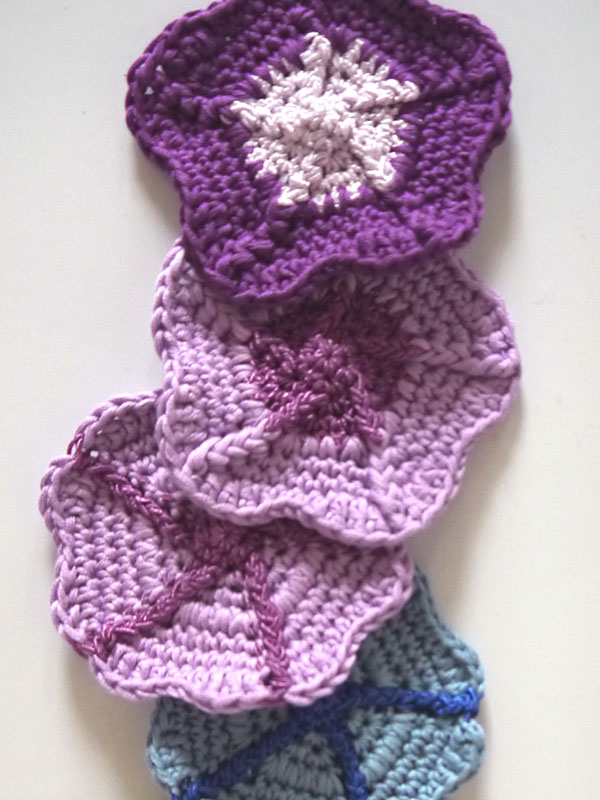 Petunia Blossom Coaster Free Crochet Pattern 1
