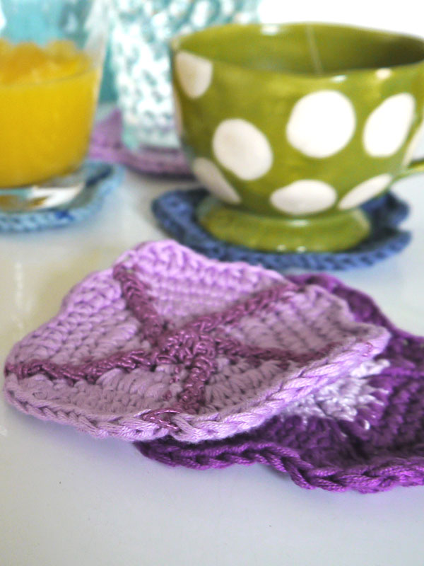 Petunia Blossom Coaster Free Crochet Pattern