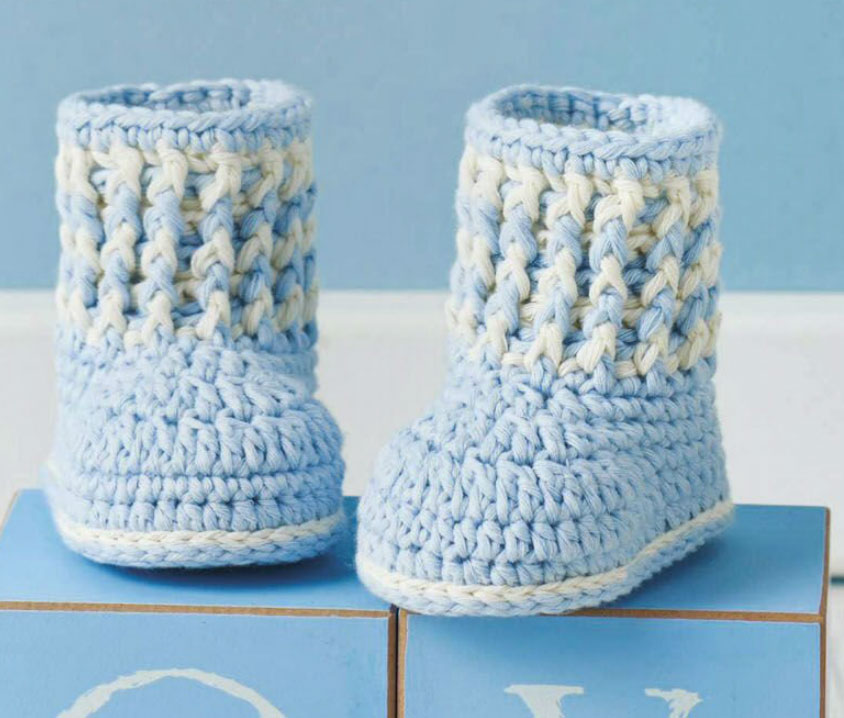 baby boy crochet booties