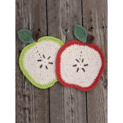 Apple a Day Dishcloth Free Crochet Pattern