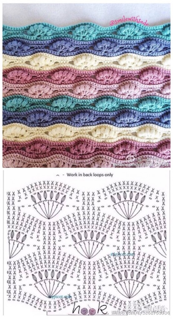 Bobbled Fan Crochet Stitch
