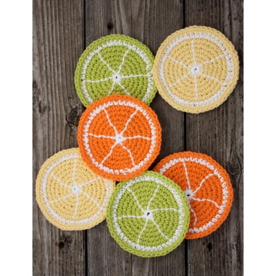 Citrus Slice Coasters Free Crochet Pattern