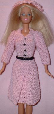 Dress and Hat for Barbie Free Crochet Clothes Pattern
