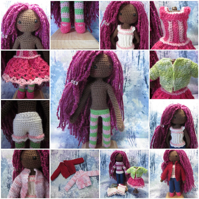 Ebony Jane's wardrobe crochet doll clothes