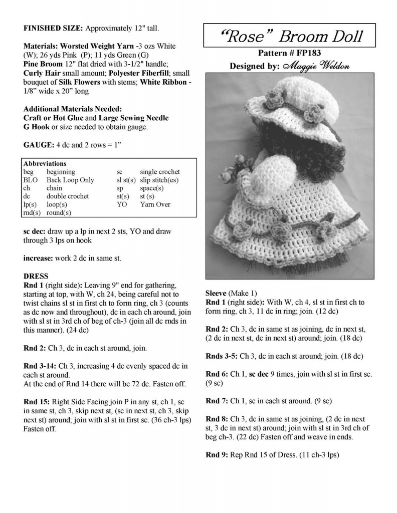 crochet flat doll