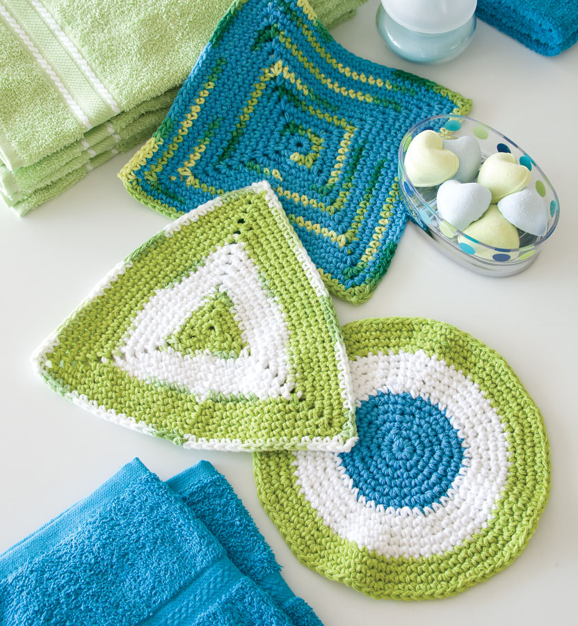Geometric Washcloths free crochet patterns