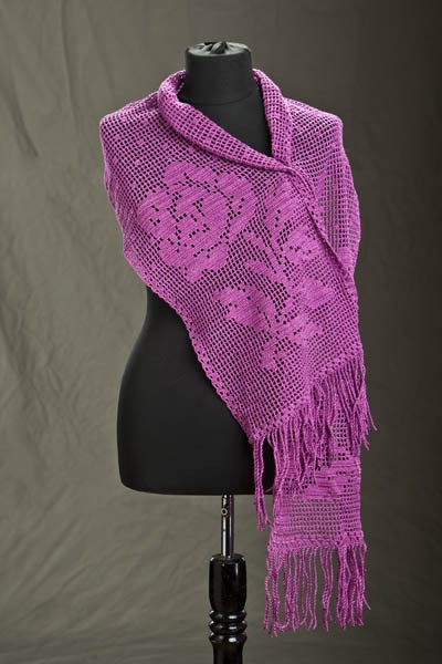 Winter Rose Filet Wrap Free Crochet