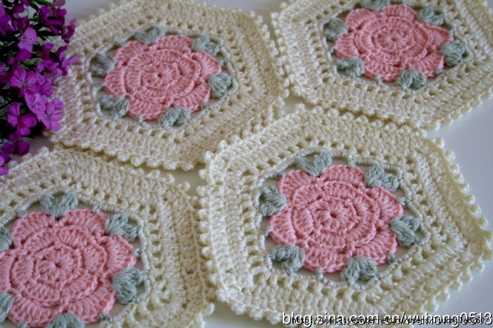 flower hexagon crochet motif 2