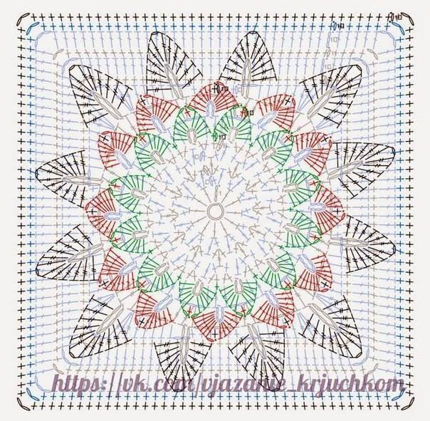 huge flower crochet pattern diagram