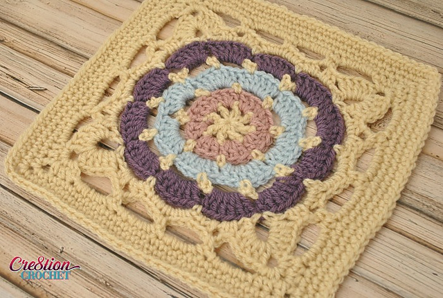 Cathedral Window 12 inch Square Free Crochet