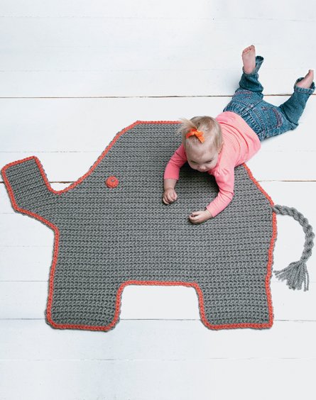 Elephant Crochet Rug