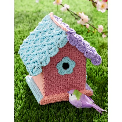 Yarn-Bombed Birdhouse - Free Crochet