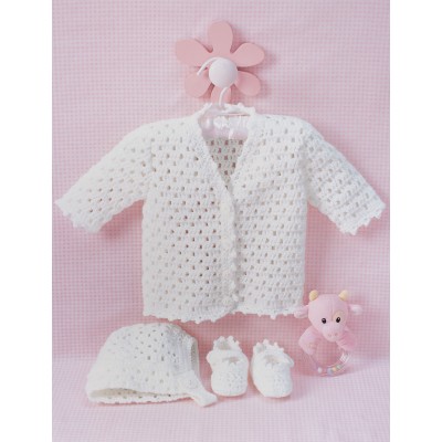 Baby Lacy Set Free Crochet Pattern