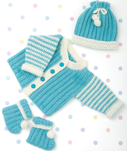 Funky Newborn Layette Free Knitting Pattern