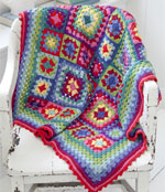 Crochet Rug with Granny Square Motifs