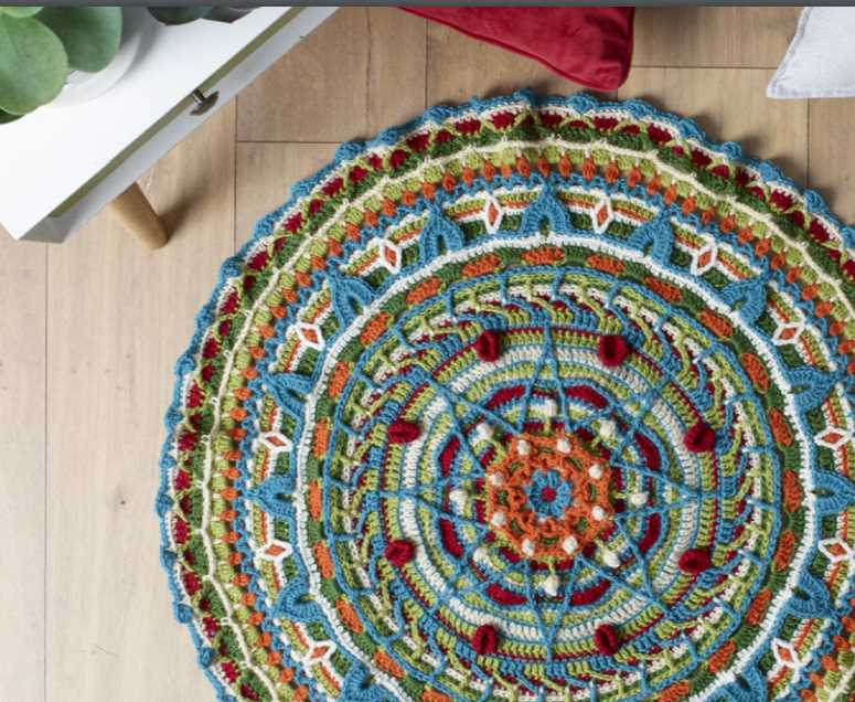 Free Crochet Pattern for a Mandala Rug.