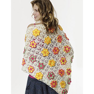 Summer Flowers Shawl Free Crochet Pattern