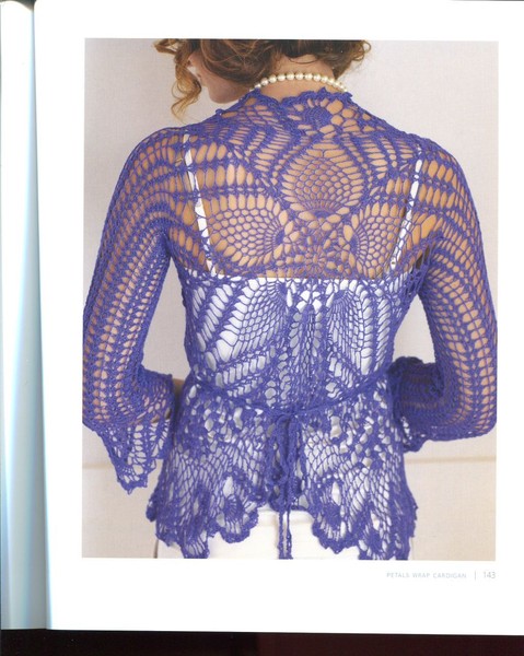 back Delicate wrap cardigan crochet pattern