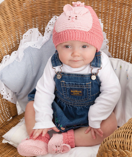 Bunny Hat & Booties Free Crochet Pattern