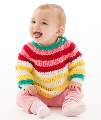 Colorful Striped Pullover Free Baby Crochet Pattern